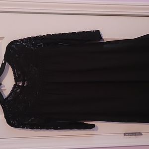Women's NWT black dress with lace top